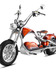 Right front view of Eahora M1PS Burnt Orange 4000W chopper-style electric bike