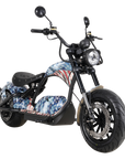 Left side view of Eahora M1PS Old-Glory retro electric chopper 4000W