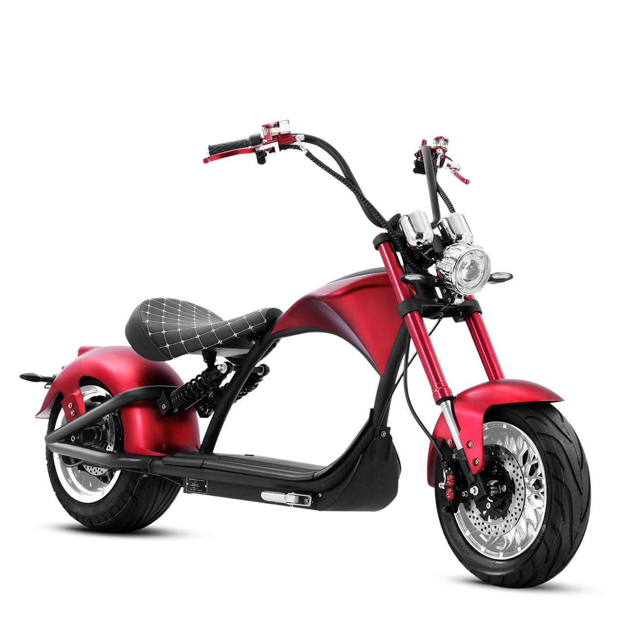 2000W Electric Chopper Scooter_Fat Tire Electric Scooter_Eahora Emars M1P_Red 1