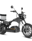 Left angled view of Eahora 4000W M1PS + Sidecar +Tailbox - Black retro electric chopper