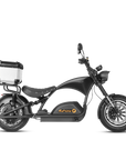 Eahora M1PS + Rear Seat + Tailbox- Black 4000W electric chopper motorcycle side view