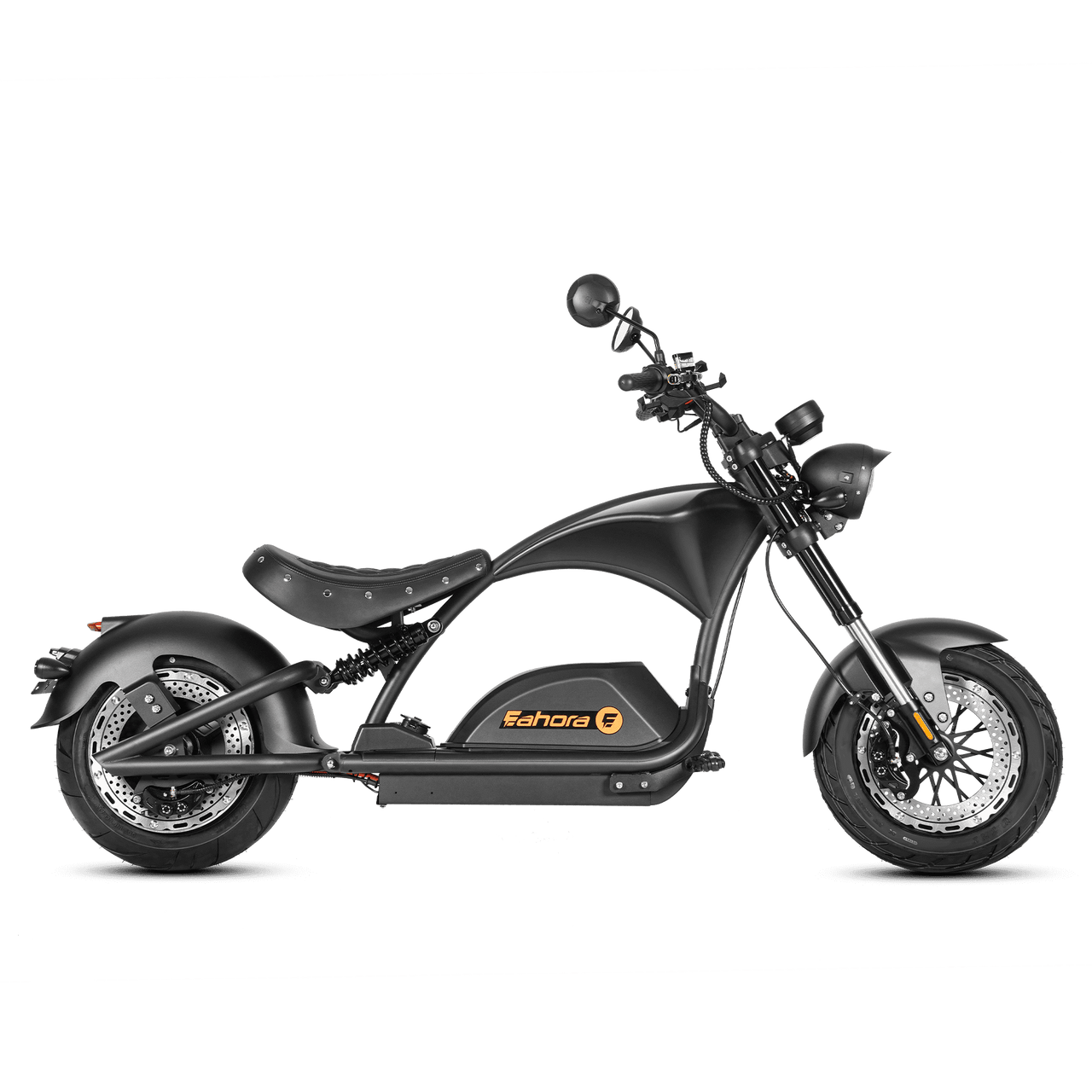 4000W Electric Chopper Motorcycle- Fat Tire Electric Scooter- Eahora 4000W M1PS- black