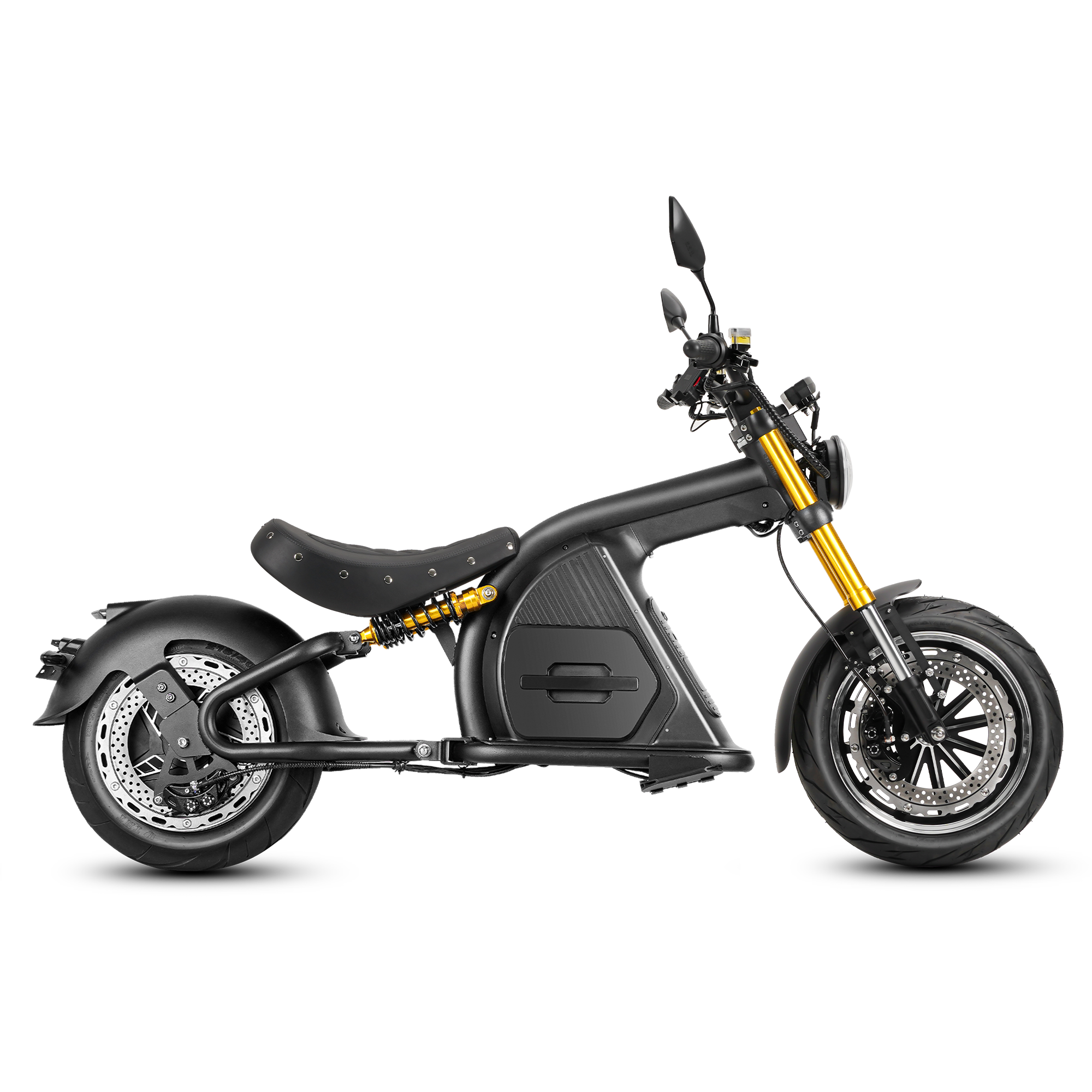 Eahora M8S Black 4000W electric chopper motorcycle side view
