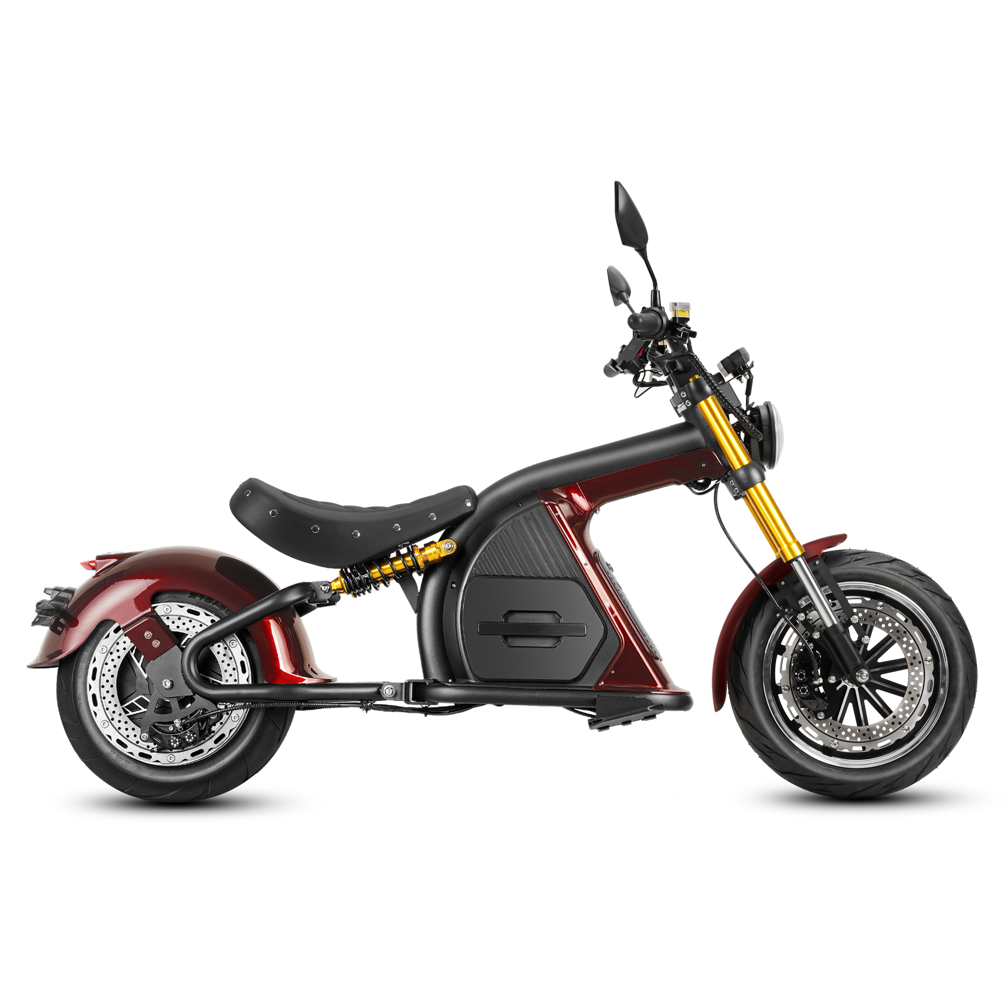 Eahora Bad Boy M8S Garnet 4000W electric chopper motorcycle side view