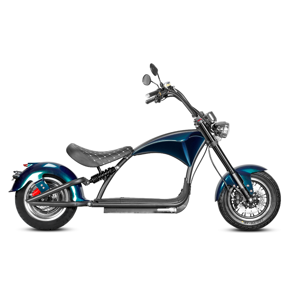 2000W Electric Chopper Scooter_Fat Tire Electric Scooter_Eahora Emars M1P_Aquamarine1