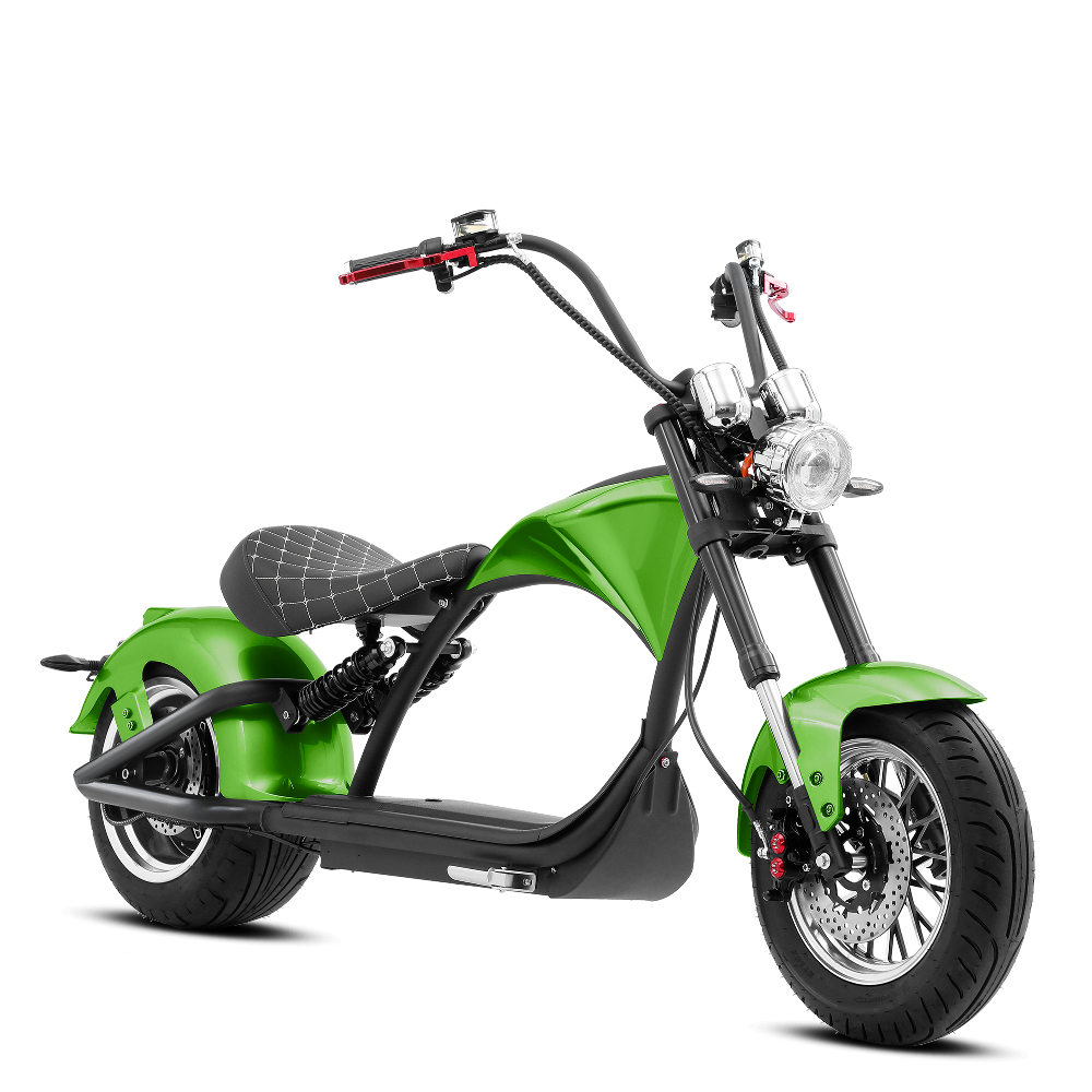 2000W Electric Chopper Motorcycle_Fat Tire Electric Scooter_Eahora Emars M1P_Apple Green2