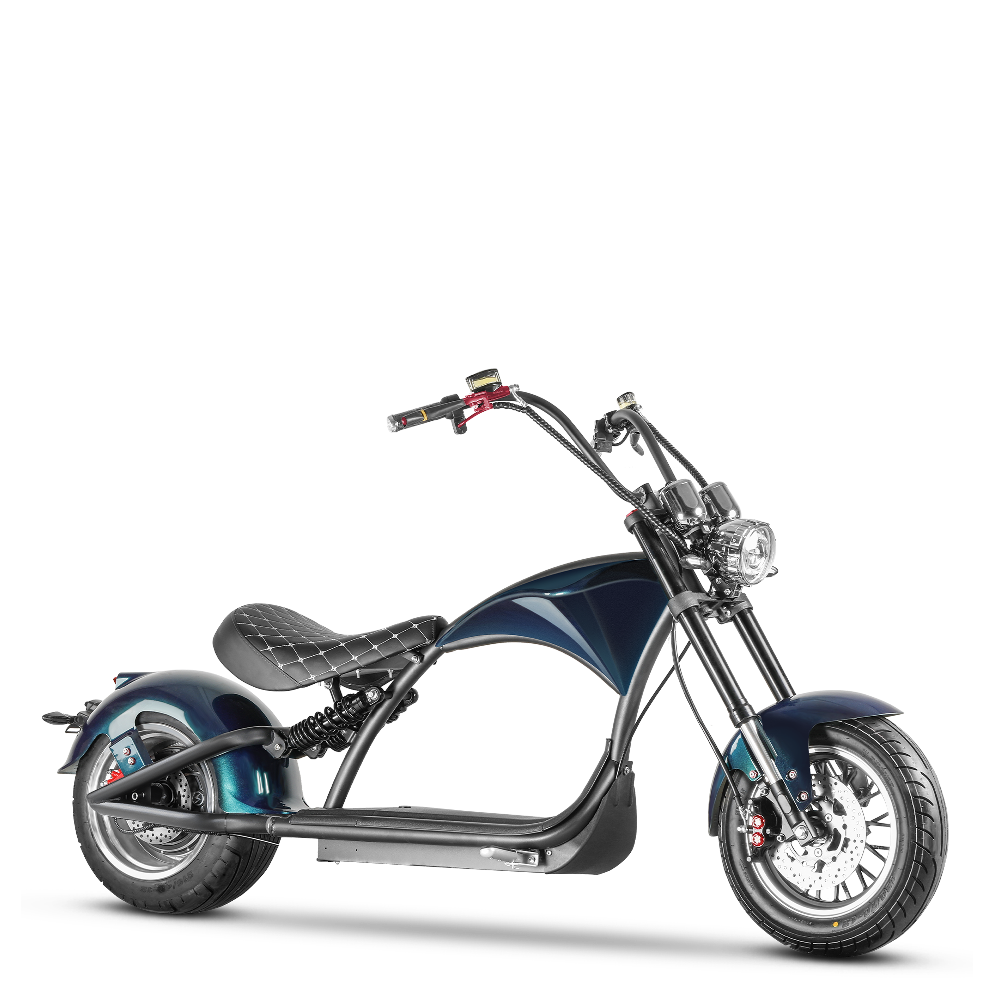 2000W Electric Chopper Scooter_Fat Tire Electric Scooter_Eahora Emars M1P_Aquamarine2
