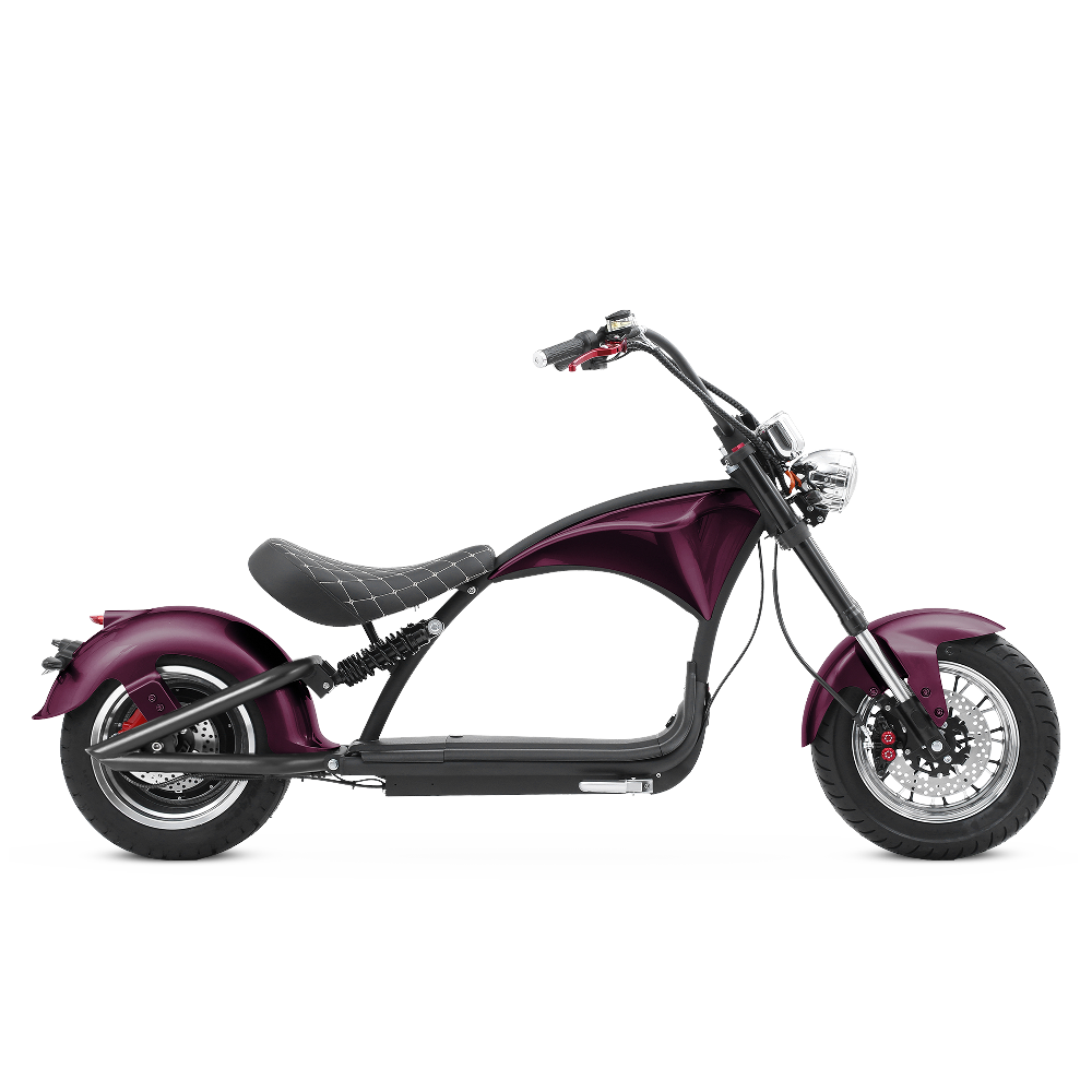 2000W Electric Chopper Motorcycle_Fat Tire Electric Scooter_Eahora Emars M1P_Purple1