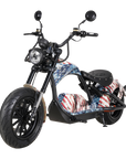 Right side profile of Eahora M1PS Old-Glory chopper-style scooter 4000W