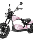 Right side profile of Eahora M1PS Rebel Rose chopper-style scooter
