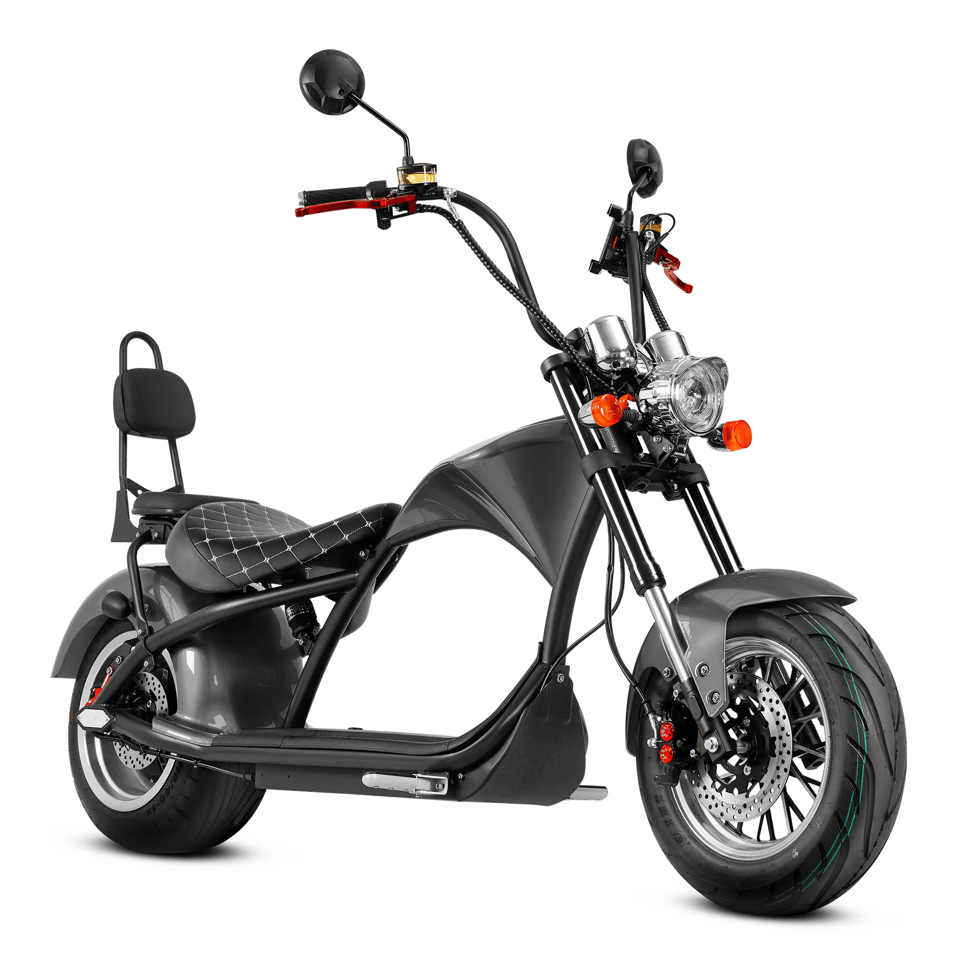 2000W Fat Tire Electric Scooter Chopper Eahora Two seat M1 Black