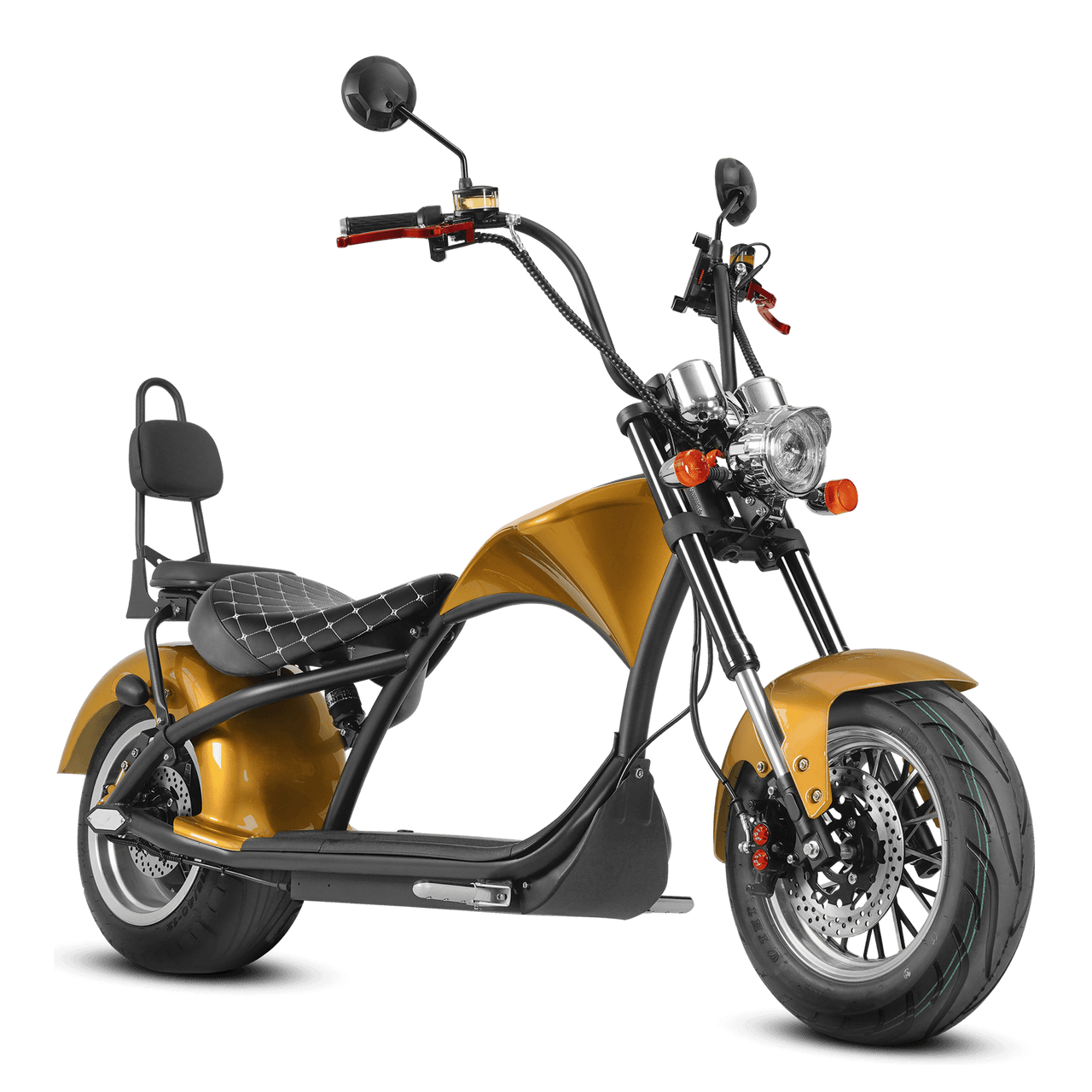 2000W Electric Chopper Scooter_Electric Seated Scooter_Eahora Two-seat M1_Flash Gold1
