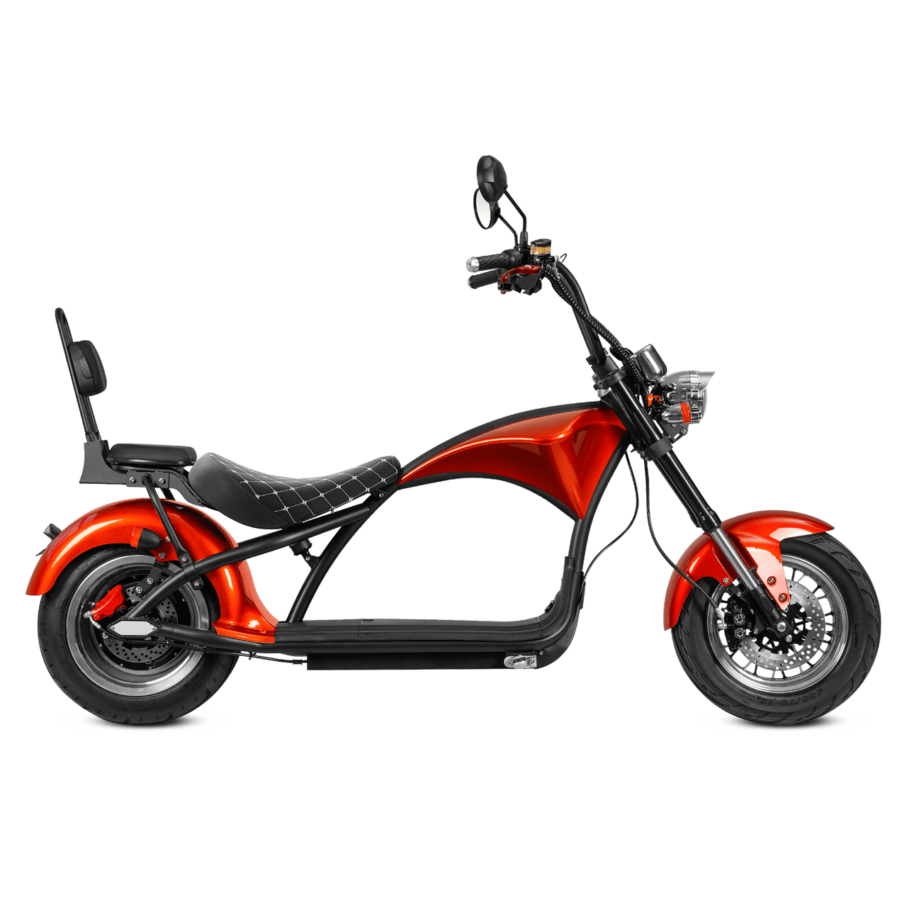 2000W Electric Chopper Scooter_Electric Seated Scooter_Eahora Two-seat M1_Electric Orange1