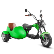Motorcycle With Sidecar_2000W Electric Trike Scooter_Eahora_M1P_Apple_Green