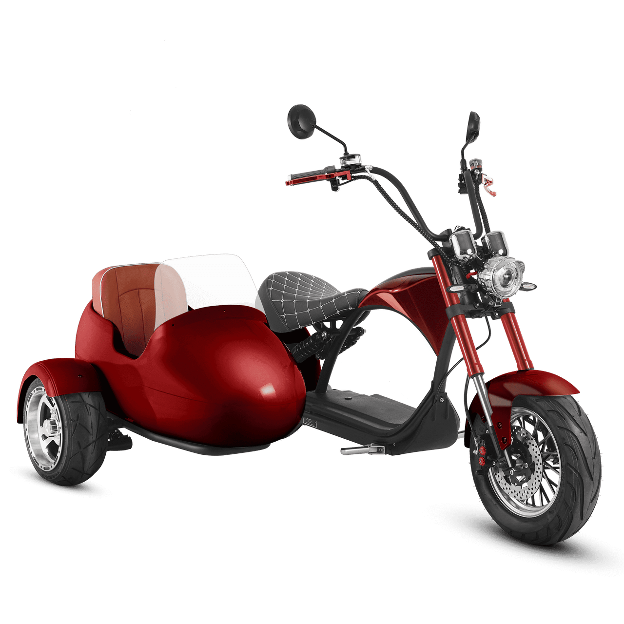 Motorcycle With Sidecar_2000W Electric Trike Scooter_Garnet