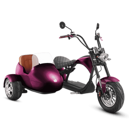 Motorcycle With Sidecar_2000W Electric Trike Scooter_Purple