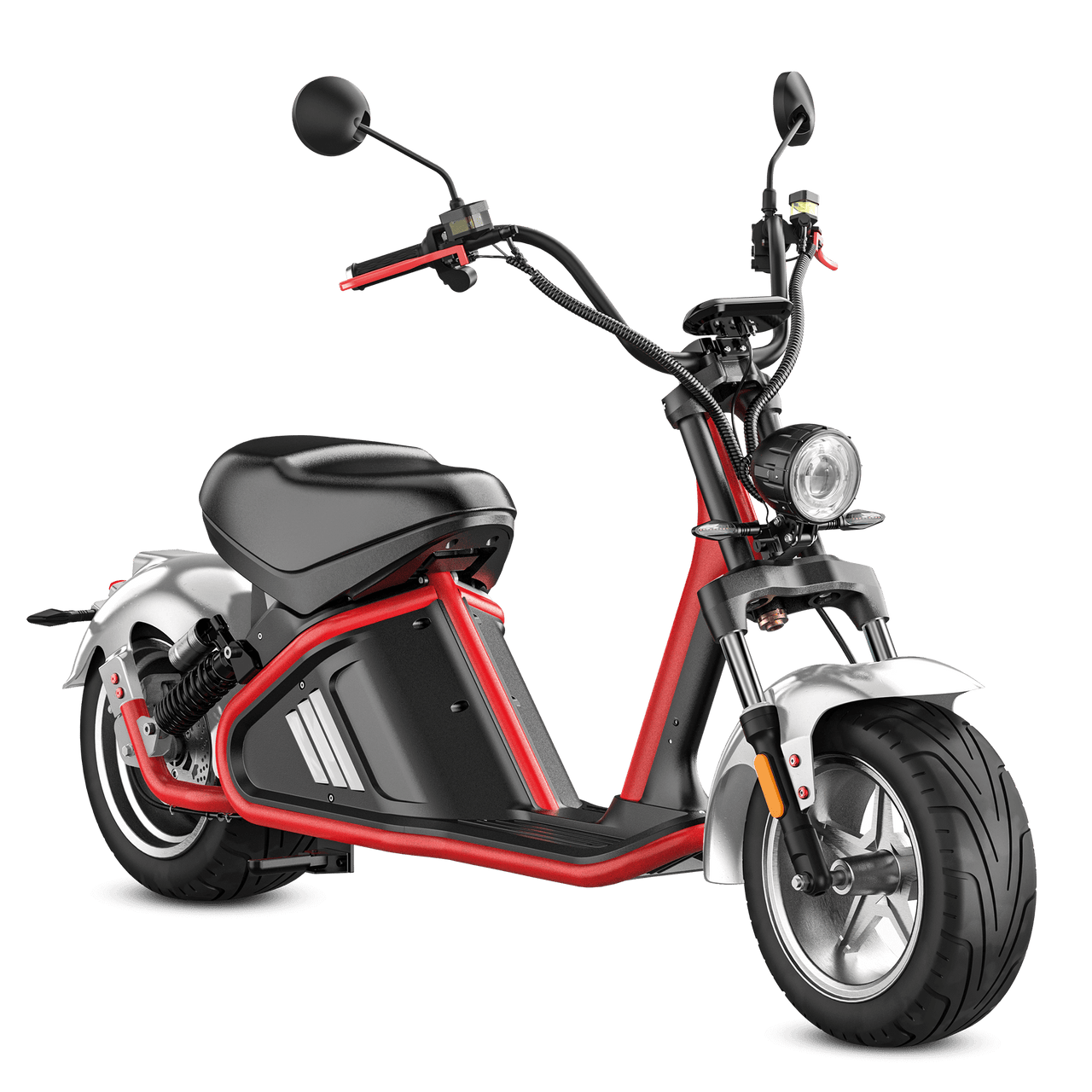 3000W Electric Fat Tire Scooter_ Fast Electric Scooter_Eahora Etwister M2_Red Silver2