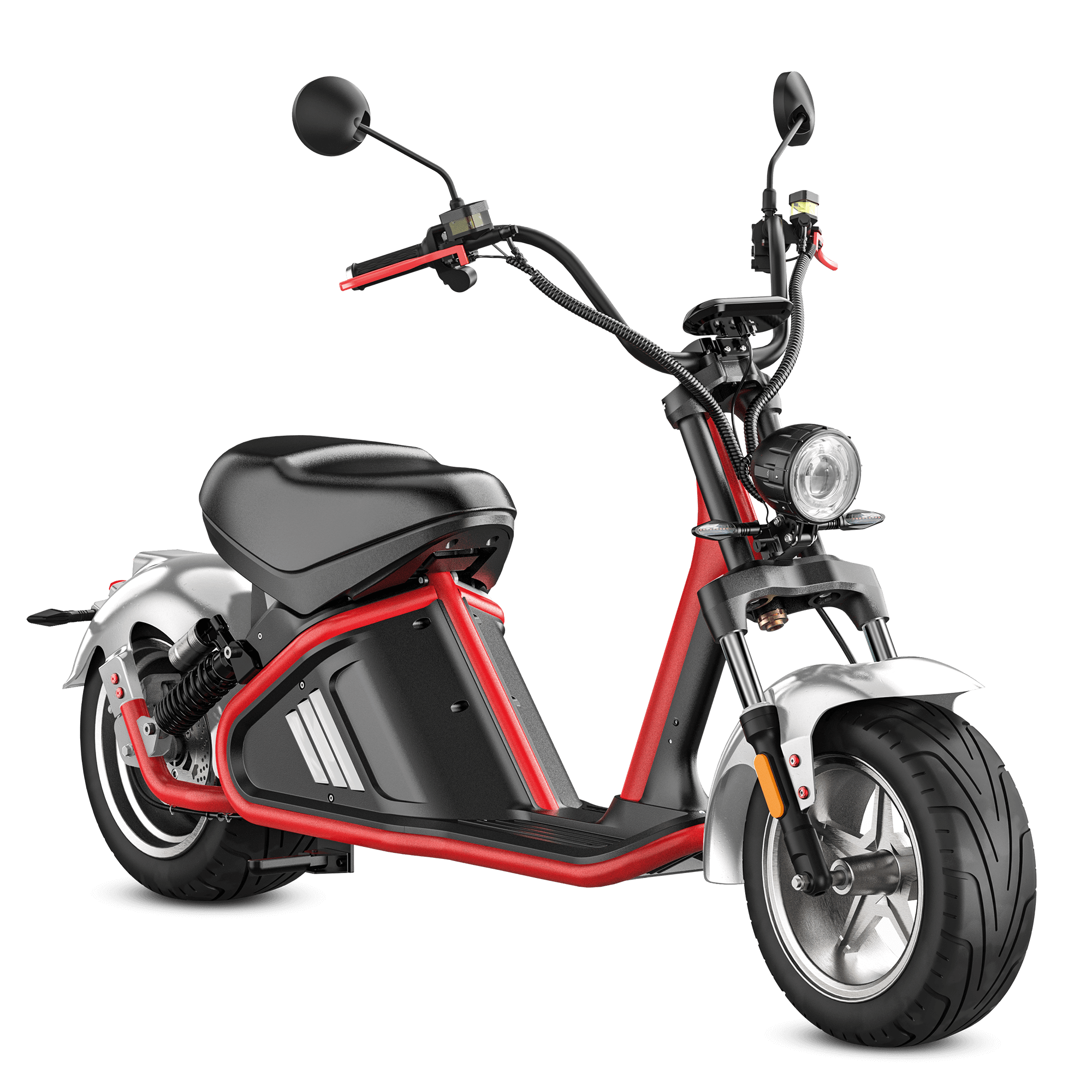 3000W Electric Fat Tire Scooter_ Fast Electric Scooter_Eahora Etwister M2_Red Silver2