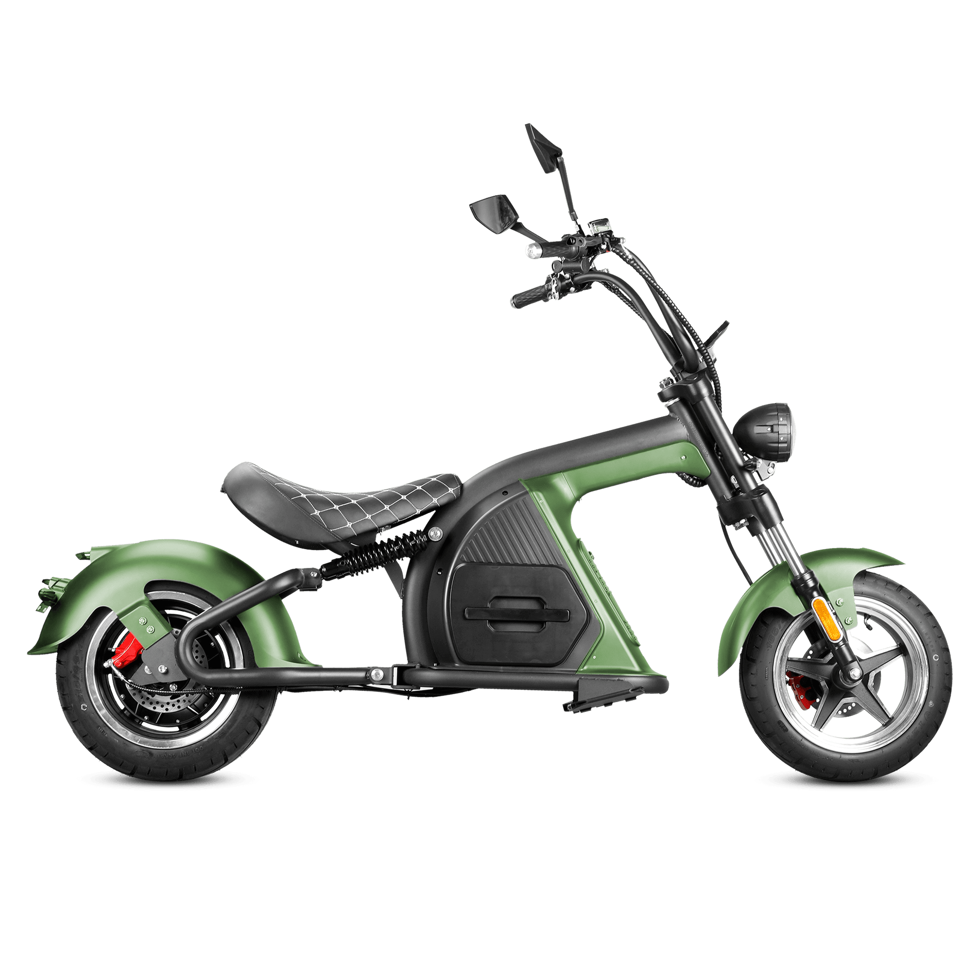 2000W Electric Chopper Scooter_Big Wheel Electric Scooter_Eahora Emoto M8_Green