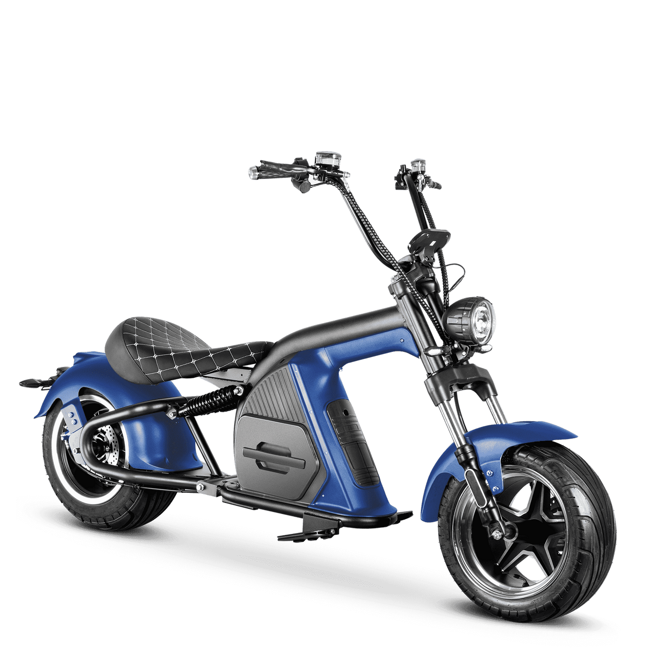 2000W Electric Chopper Scooter_Big Wheel Electric Scooter_Eahora Emoto M8_Blue