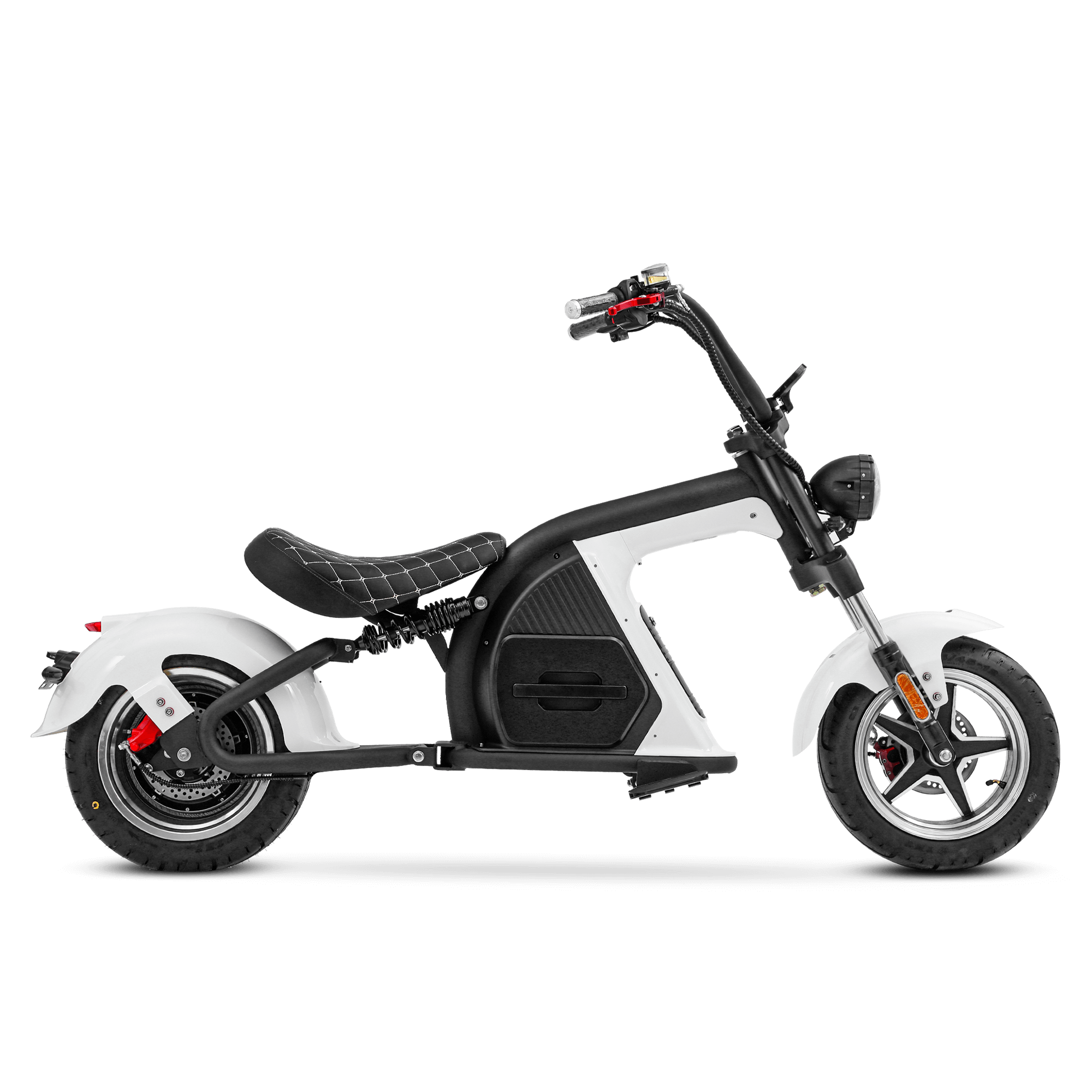 2000W Electric Chopper Scooter_Big Wheel Electric Scooter_Eahora Emoto M8_White